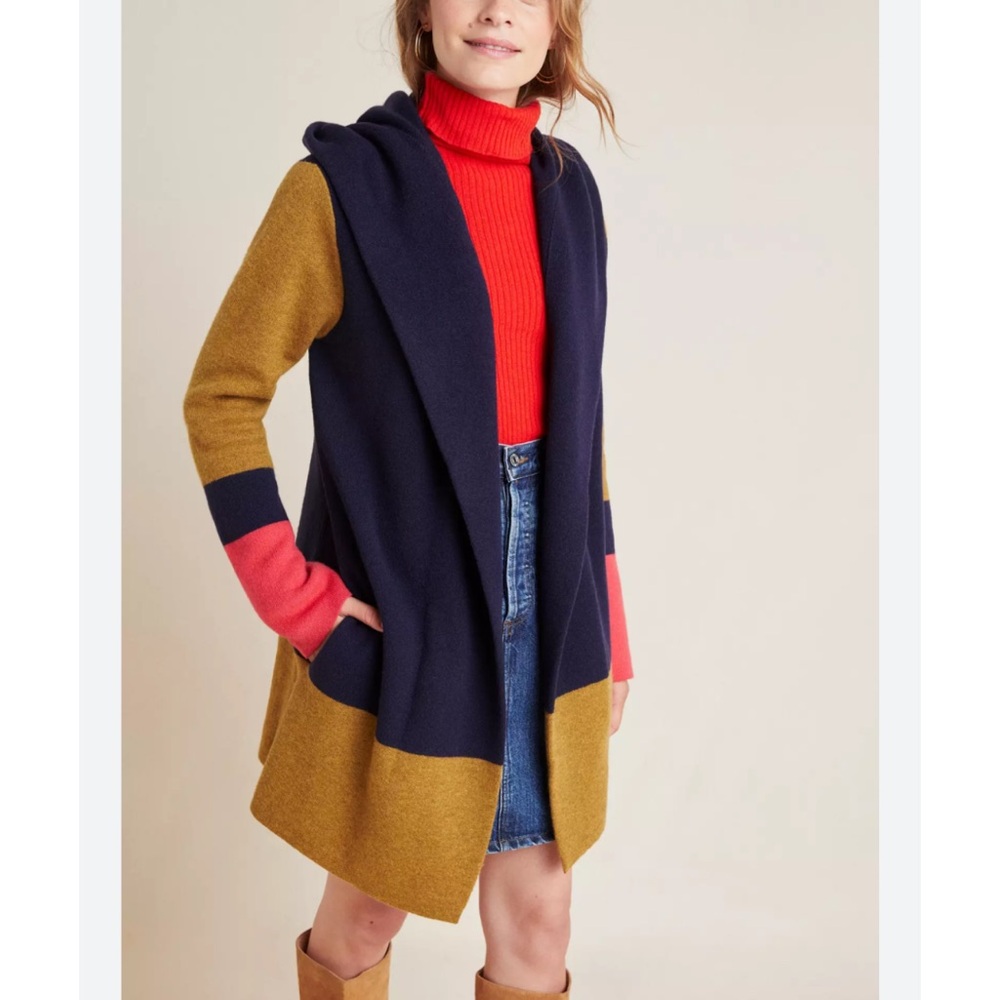 Anthropologie Field Flower Valerie Hooded Sweater Jacket
